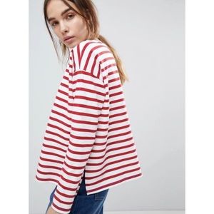 ASOS Design Stripe Top In Baby Loop Back